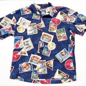 Toes On The Nose Hawaiian print men's short sleeve button down shirt